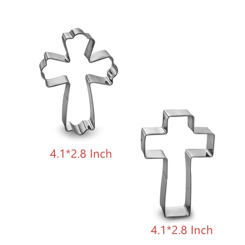 Maykito Cross Cookie Cutter 4 Inch Set -5 Pieces in Different Shapes Stainless Steel - Image 3